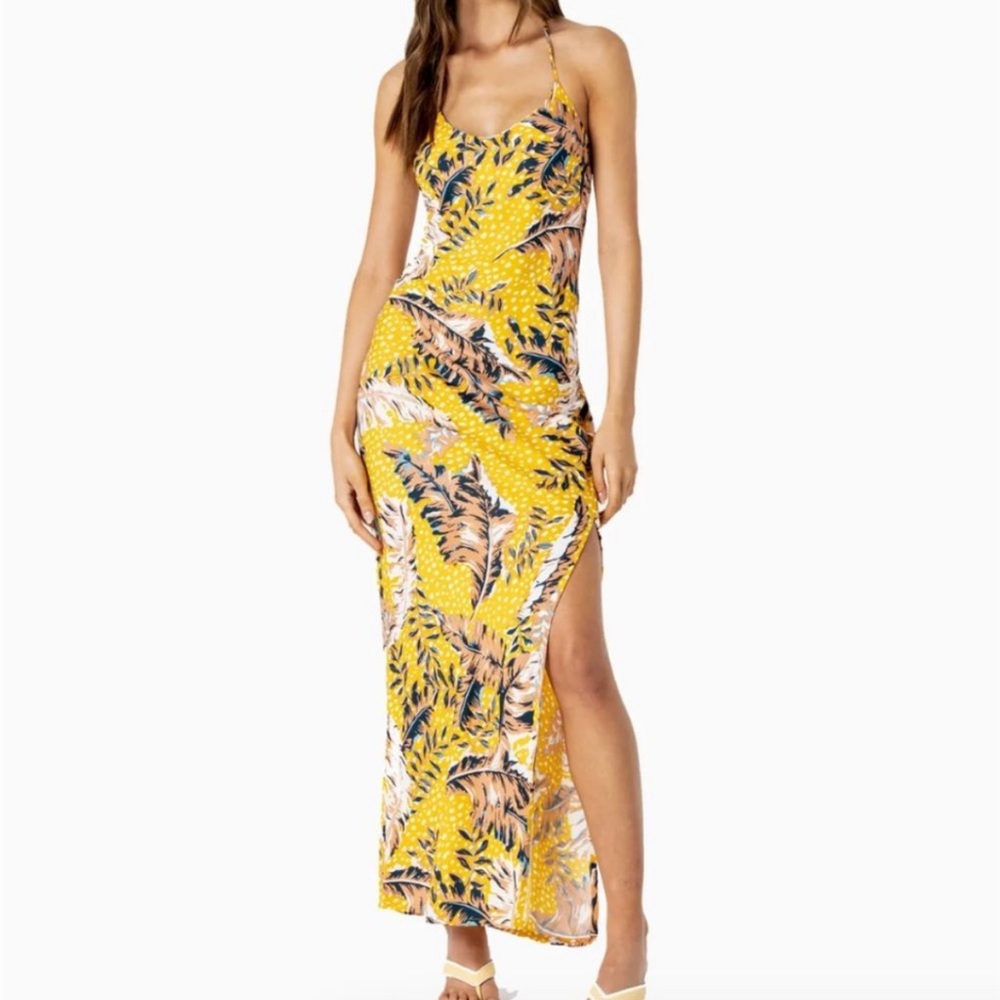 Le Salty‎ Label Havana Yellow Floral Midi Dress